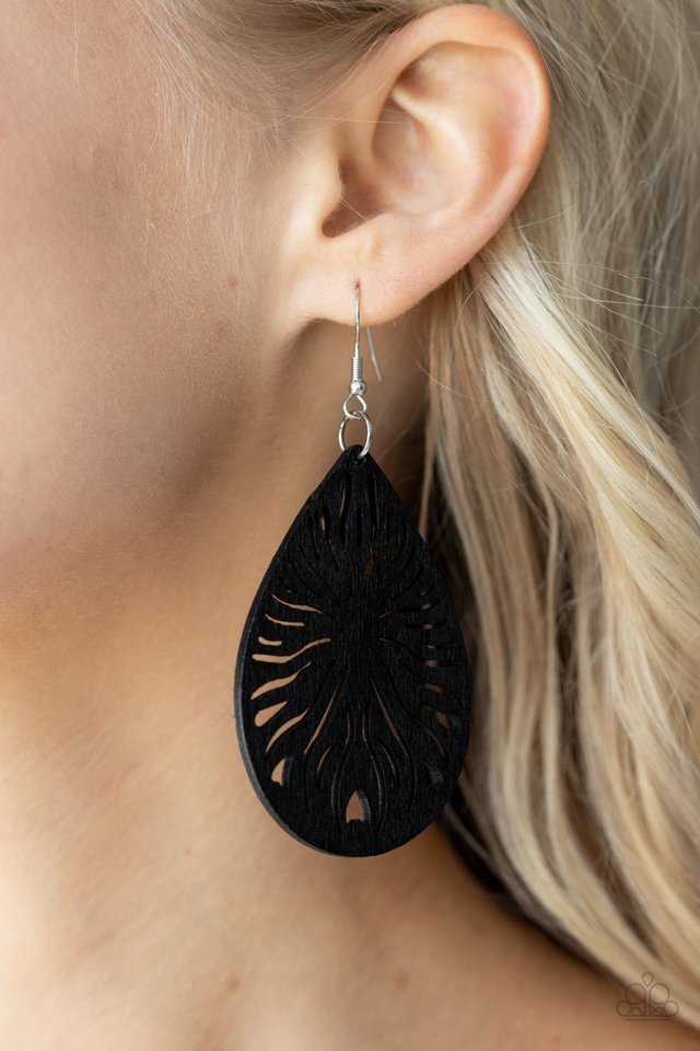 ​Sunny Incantations - Black - Paparazzi Earring Image