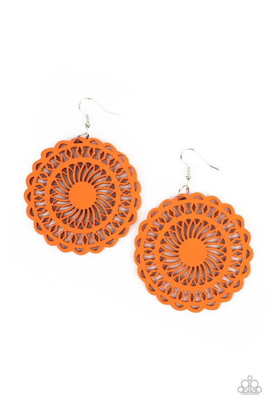 ​Island Sun - Orange - Paparazzi Earring Image