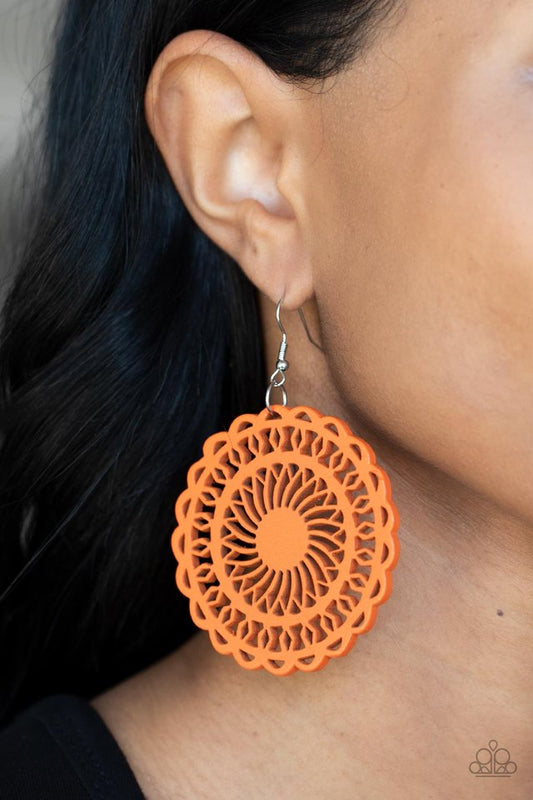 ​Island Sun - Orange - Paparazzi Earring Image