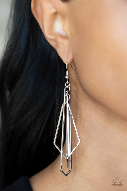 Shape Shifting Shimmer - Silver - Paparazzi Earring Image