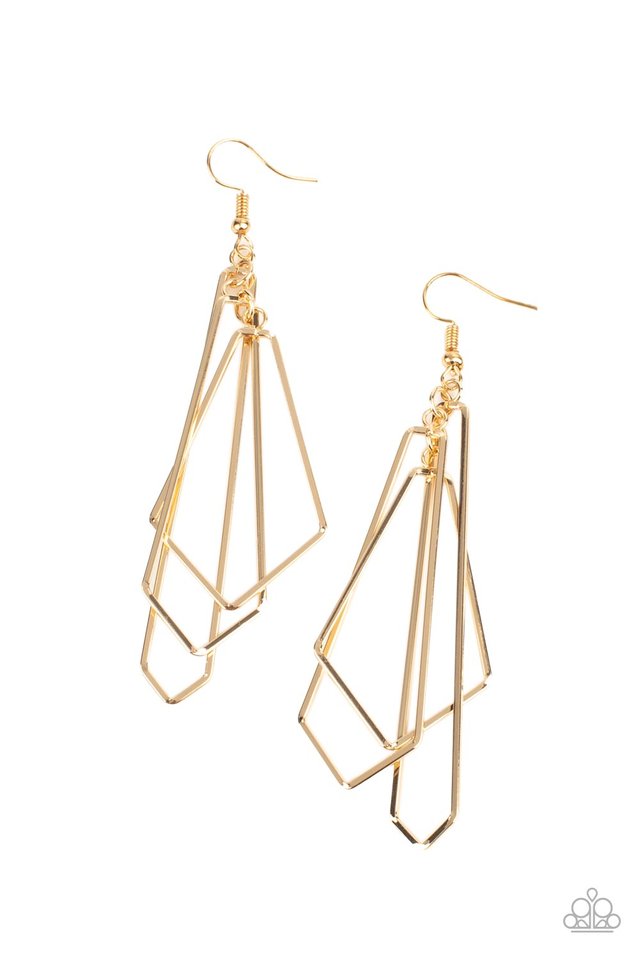 ​Shape Shifting Shimmer - Gold - Paparazzi Earring Image