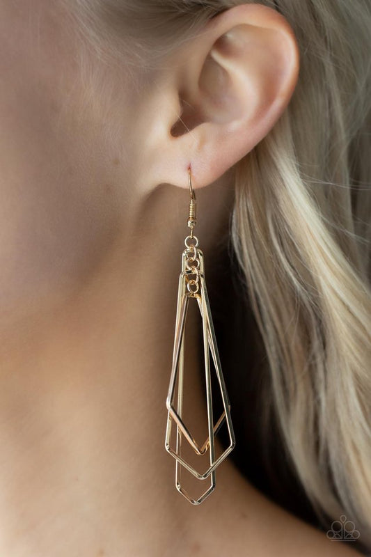 ​Shape Shifting Shimmer - Gold - Paparazzi Earring Image