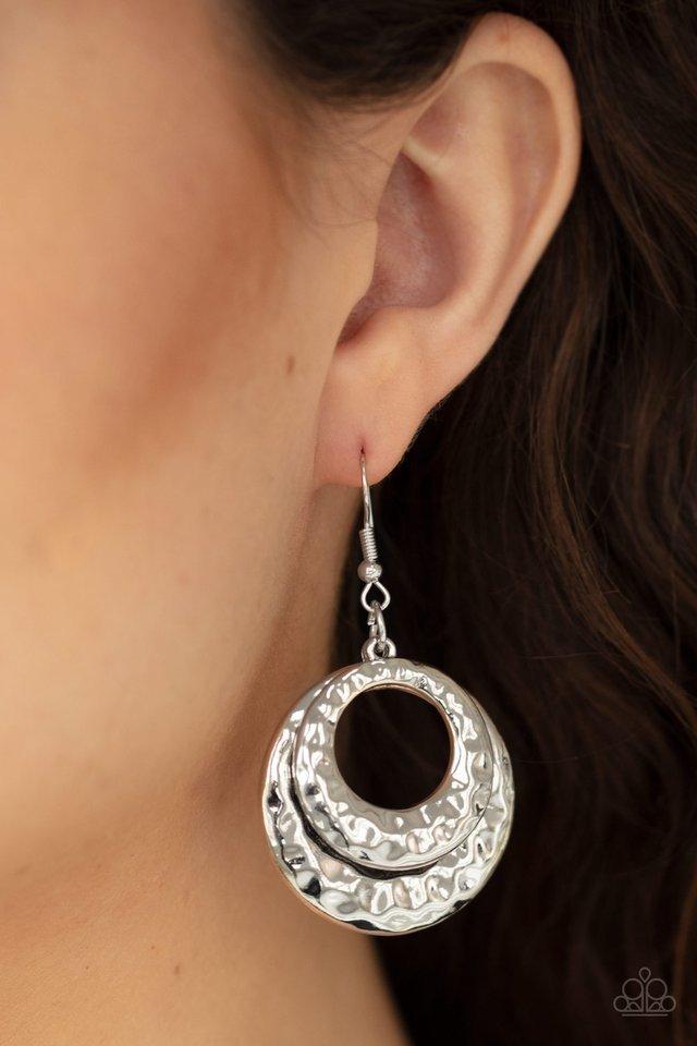 Paparazzi Earring ~ Perfectly Imperfect - Silver