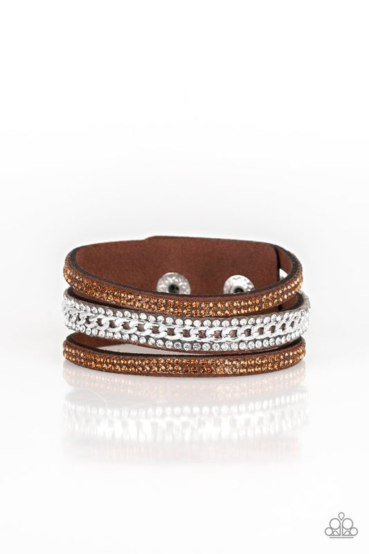 Rollin In Rhinestones - Brown - Paparazzi Bracelet Image