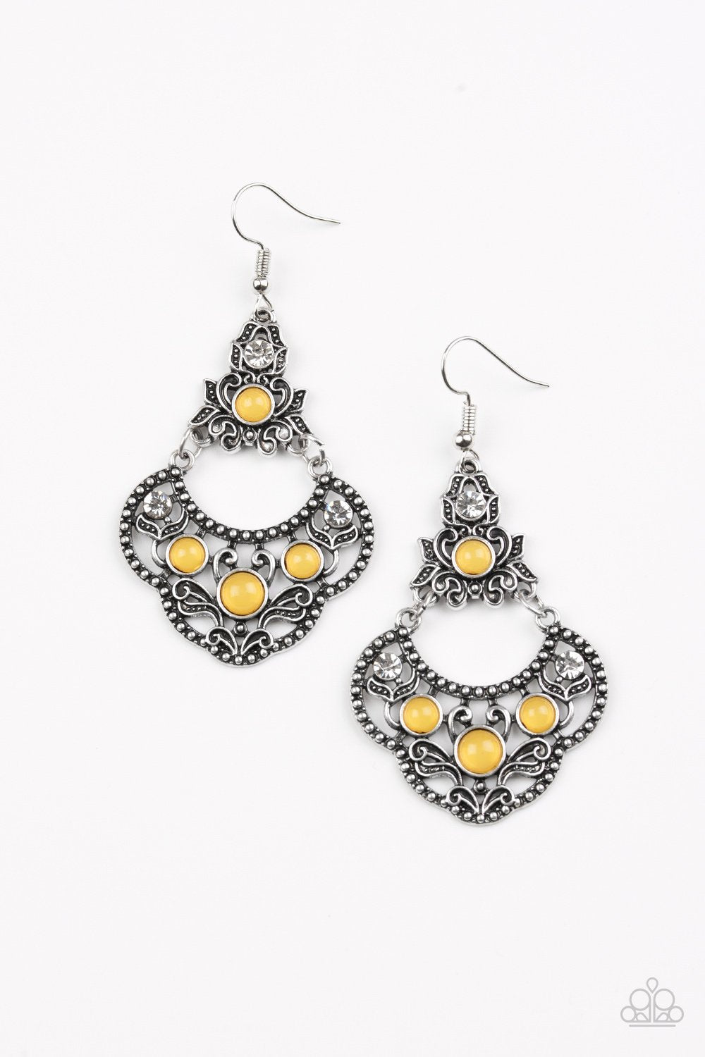 Paparazzi Earring ~ Garden State Glow - Yellow