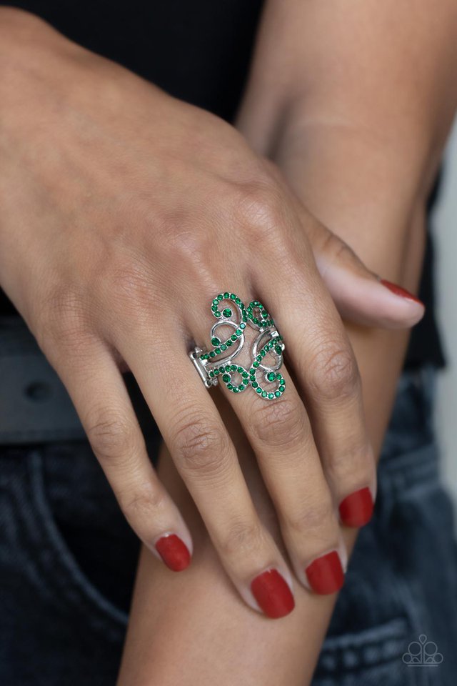 ​Billowing Beauty - Green - Paparazzi Ring Image