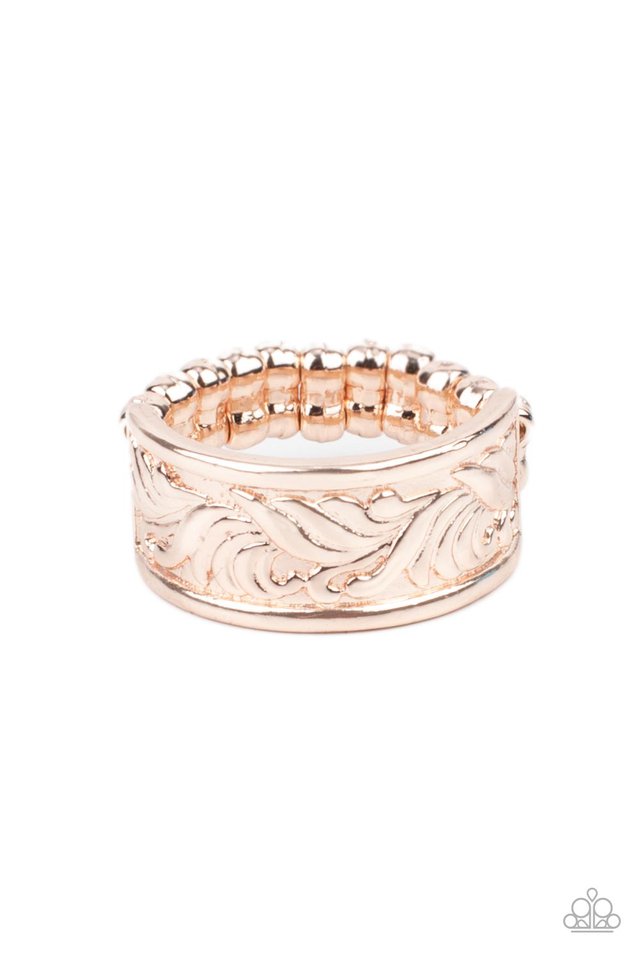 ​Billowy Bands - Rose Gold - Paparazzi Ring Image