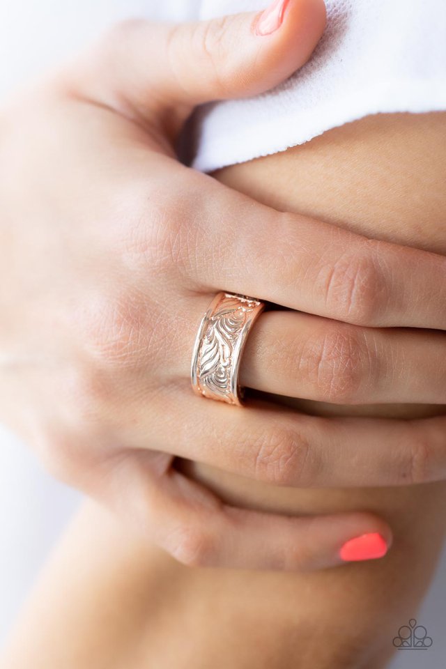 ​Billowy Bands - Rose Gold - Paparazzi Ring Image