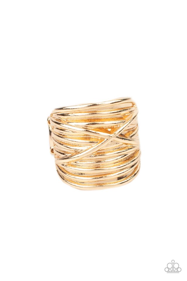 Urban Overlap - Gold - Paparazzi Ring Image