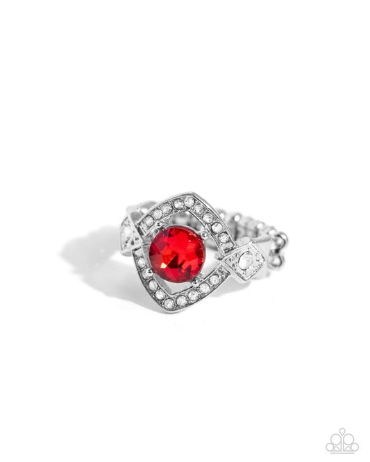 Undefeated Dazzle - Red - Paparazzi Ring Image