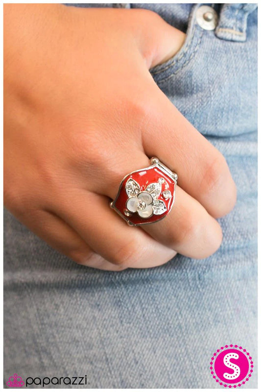 Paparazzi Ring ~ Seagull Lily - Red
