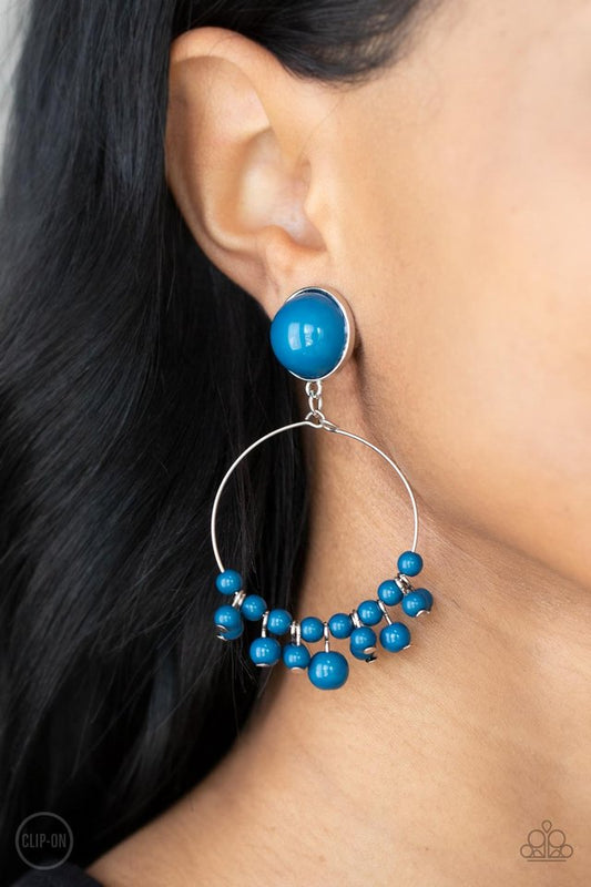 Cabaret Charm - Blue - Paparazzi Earring Image