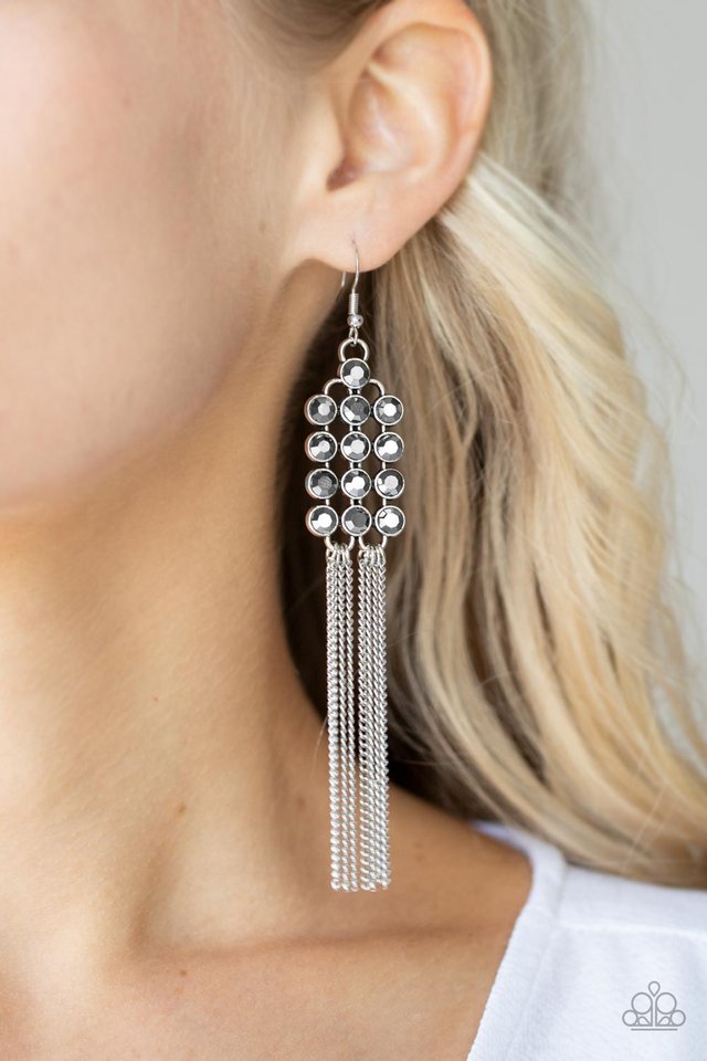 ​Tasteful Tassel - Silver - Paparazzi Earring Image