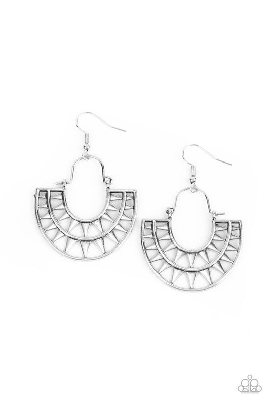 ​Solar Surge - Silver - Paparazzi Earring Image