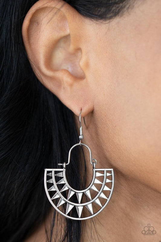 ​Solar Surge - Silver - Paparazzi Earring Image