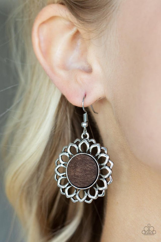 Farmhouse Fashionista - Brown - Paparazzi Earring Image