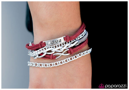 Paparazzi Bracelet ~ I Will Never Break Your Heart - Red