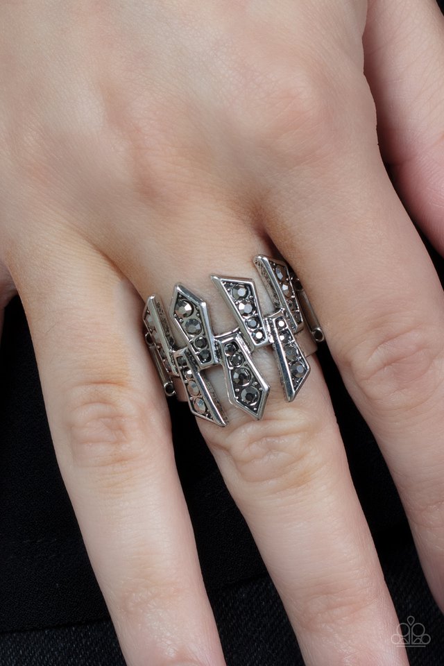 Juxtaposed Jewels - Silver - Paparazzi Ring Image