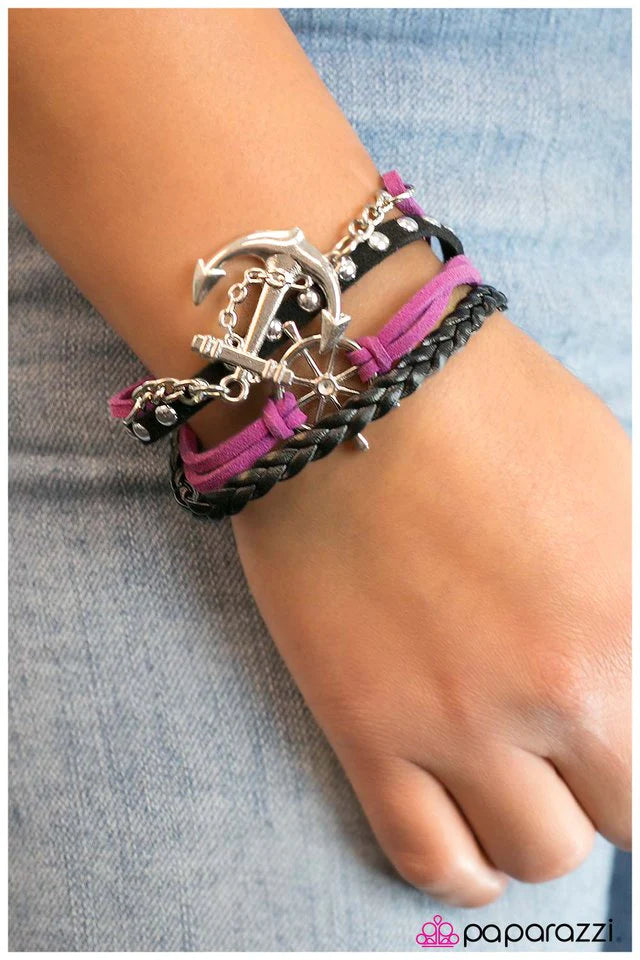 Paparazzi Bracelet ~ Anchors Away - Purple