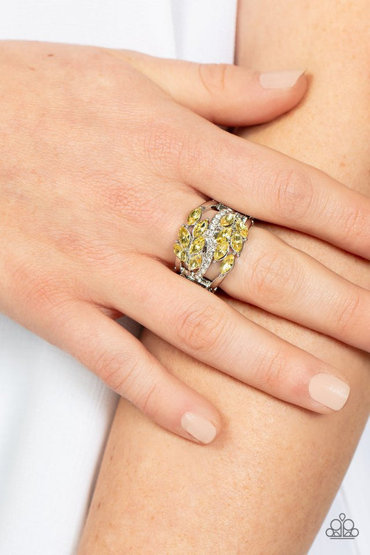 Luminously Leafy - Yellow - Paparazzi Ring Image