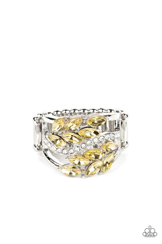 Luminously Leafy - Yellow - Paparazzi Ring Image