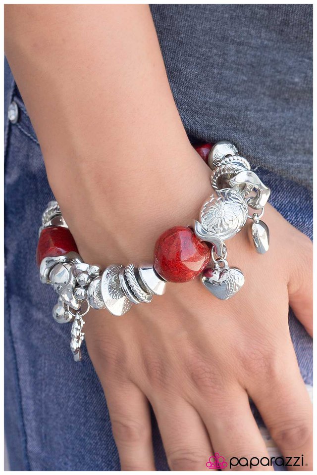 Paparazzi Bracelet ~ Extending An Invite - Red