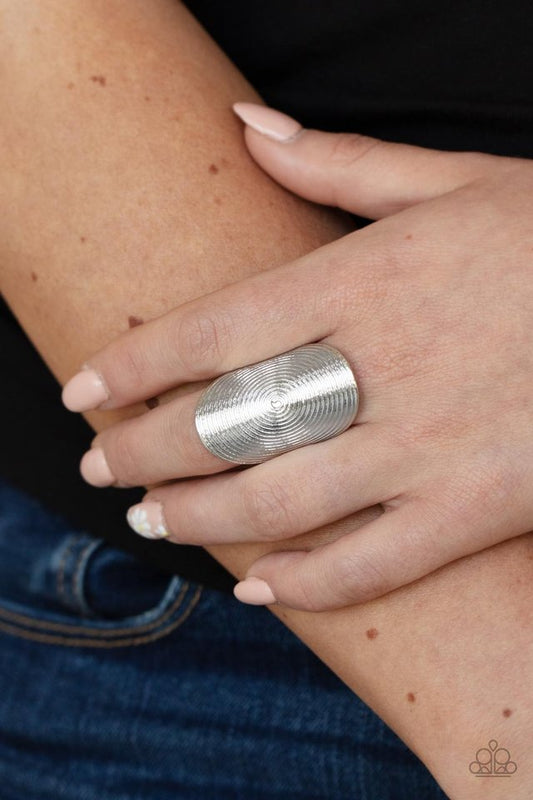 Urban Labyrinth - Silver - Paparazzi Ring Image