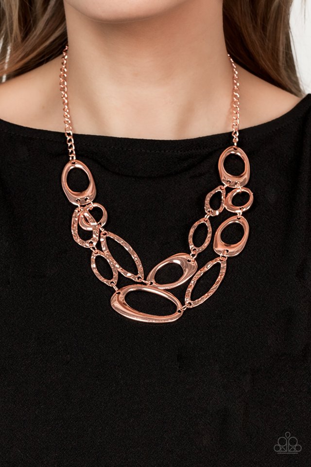 ​Game OVAL - Copper - Paparazzi Necklace Image