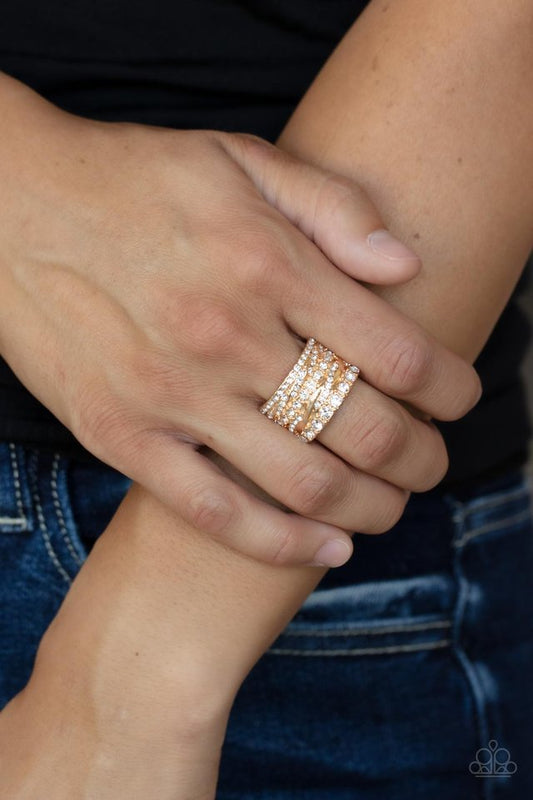 ​Exclusive Elegance - Gold - Paparazzi Ring Image