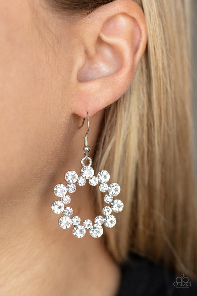 ​Champagne Bubbles - White - Paparazzi Earring Image