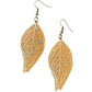 ​Leafy Luxury - Brass - Paparazzi Earring Image