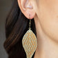 ​Leafy Luxury - Brass - Paparazzi Earring Image