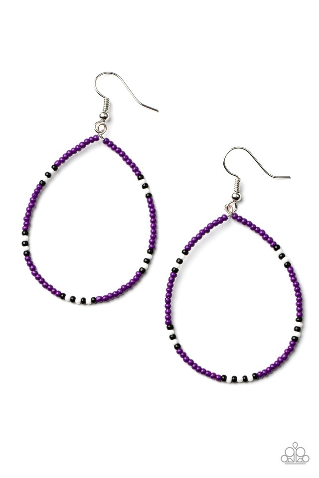​Keep Up The Good BEADWORK - Purple - Paparazzi Earring Image