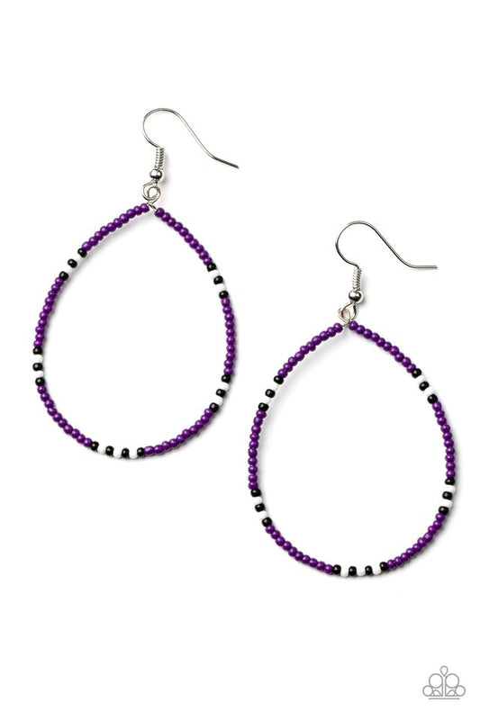 ​Keep Up The Good BEADWORK - Purple - Paparazzi Earring Image