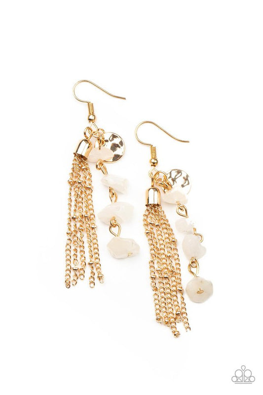 Stone Sensation - Gold - Paparazzi Earring Image