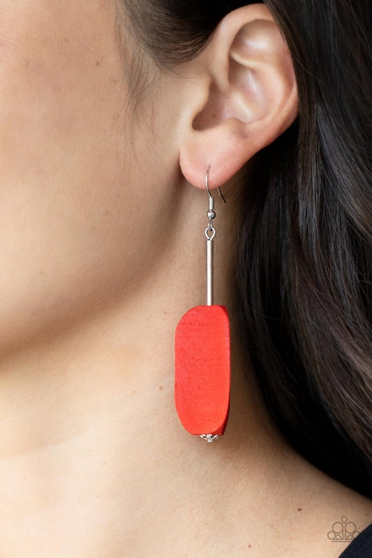 ​Tamarack Trail - Red - Paparazzi Earring Image