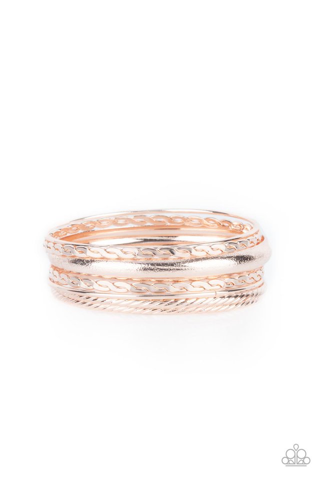 Trophy Texture - Rose Gold - Paparazzi Bracelet Image