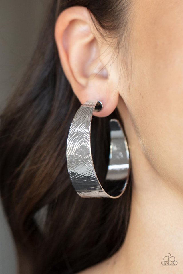 Curve Crushin - Silver - Paparazzi Earring Image