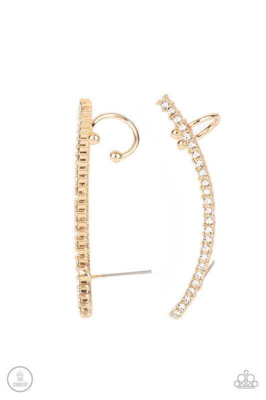 ​Sleekly Shimmering - Gold - Paparazzi Earring Image