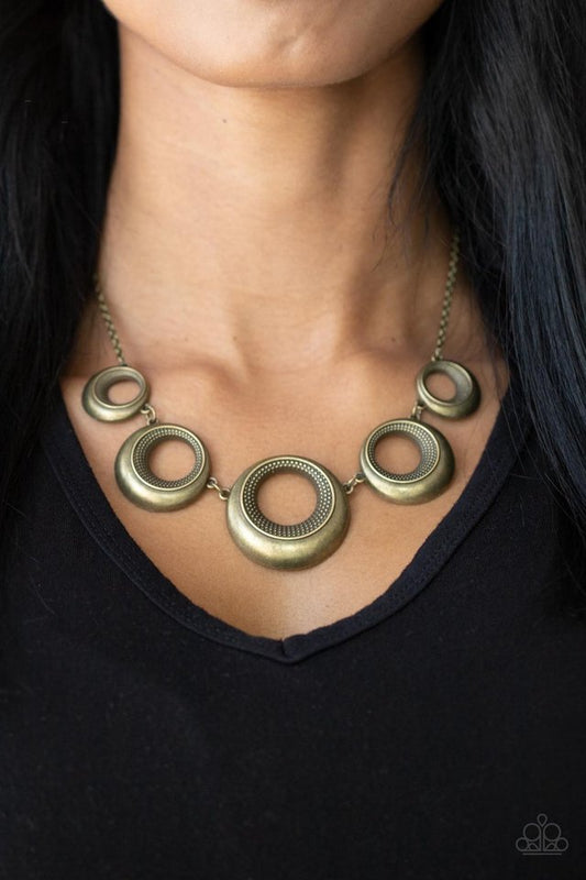 ​Solar Cycle - Brass - Paparazzi Necklace Image