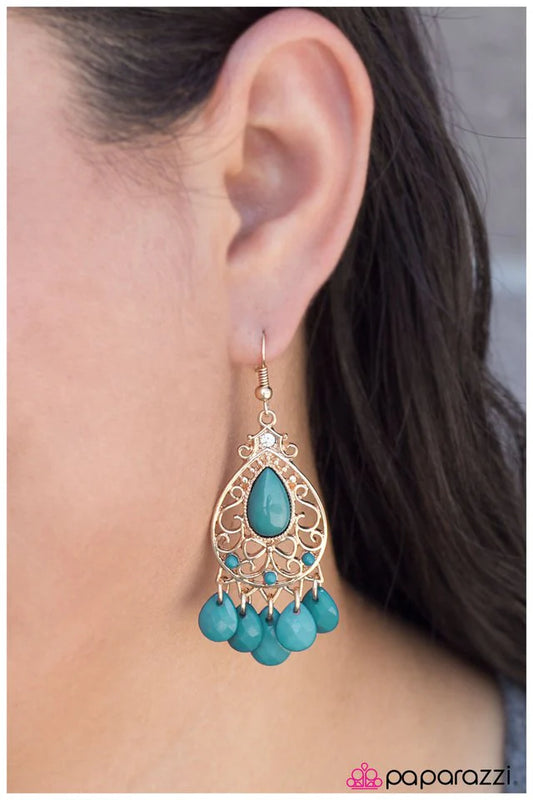 Paparazzi Earring ~ One Wish - Blue