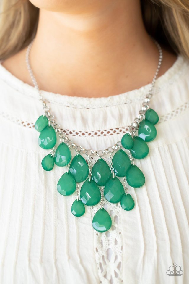 ​Front Row Flamboyance - Green - Paparazzi Necklace Image