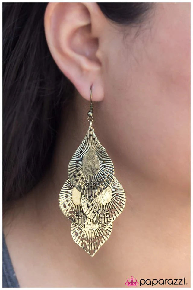 Paparazzi Earring ~ From Dusk Til Dawn - Brass