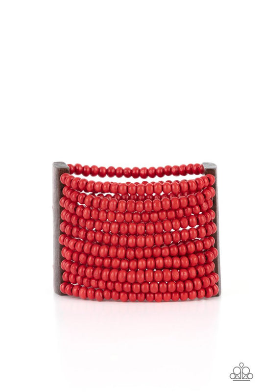 ​Waikiki Wonderland - Red - Paparazzi Bracelet Image