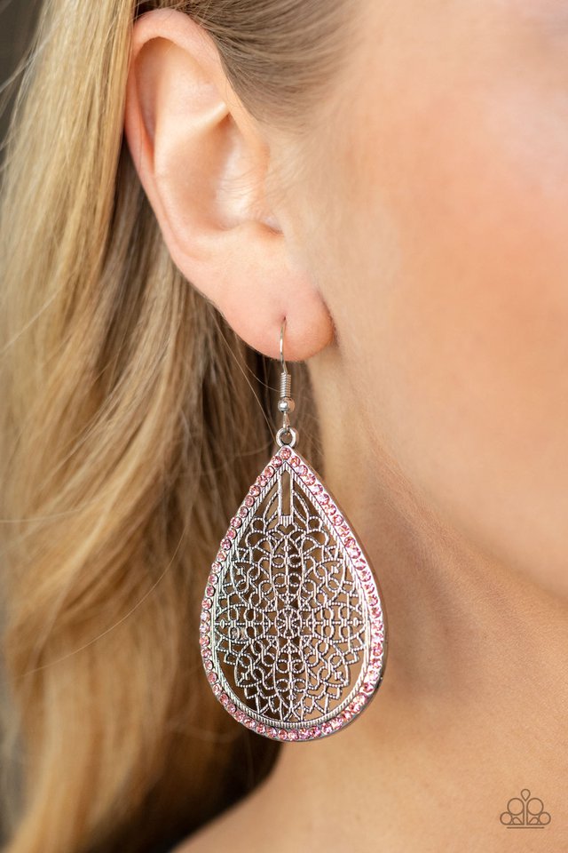 Fleur de Fantasy - Pink - Paparazzi Earring Image