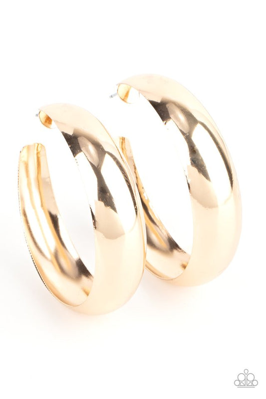 Flat Out Flawless - Gold - Paparazzi Earring Image