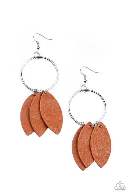 ​Leafy Laguna - Brown - Paparazzi Earring Image