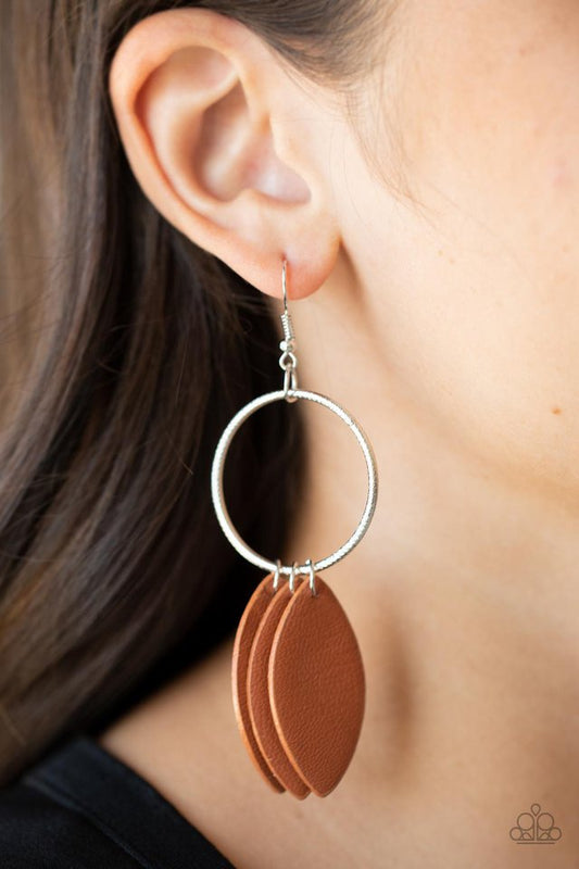 ​Leafy Laguna - Brown - Paparazzi Earring Image