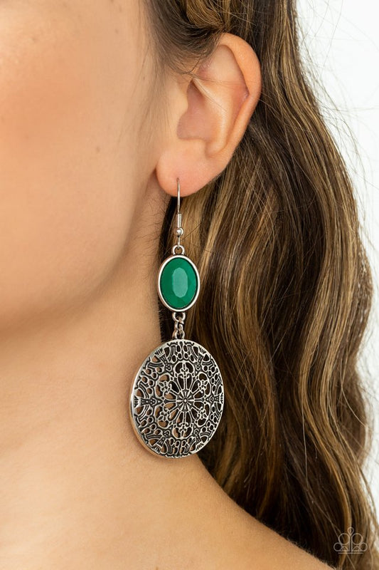 Eloquently Eden - Green - Paparazzi Earring Image
