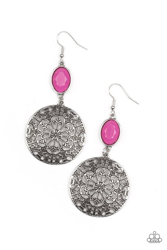 Eloquently Eden - Pink - Paparazzi Earring Image